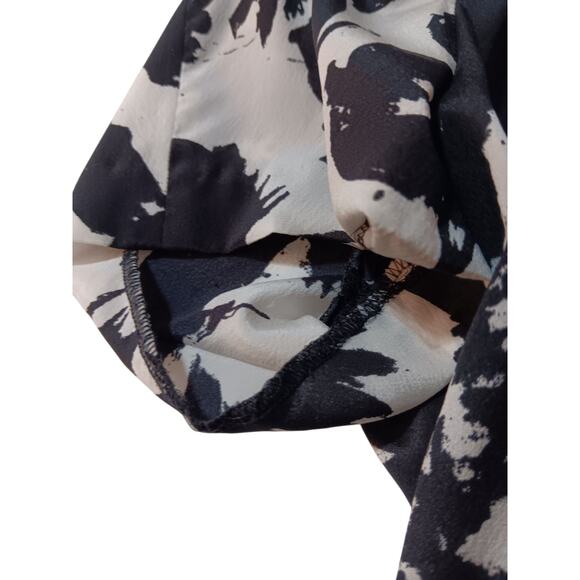 ANN TAYLOR Classic Floral Silk Blouse Top *READ 4 Spandex Abstract Dressy Career - Picture 8 of 10